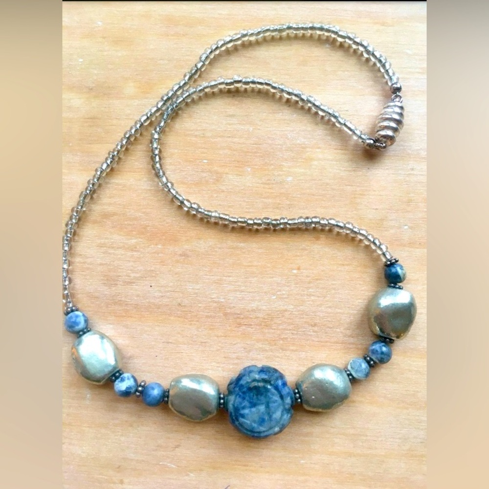 Boho Handmade Lapis Necklace